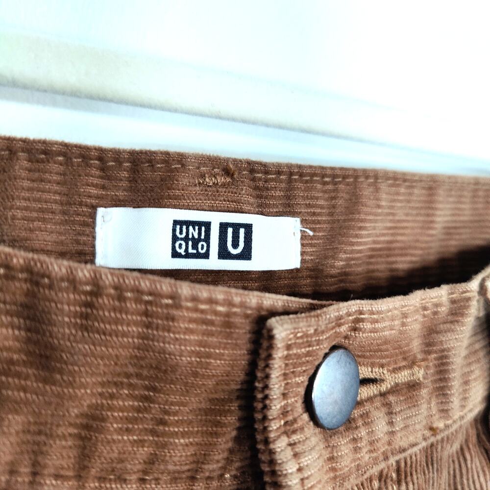 UNIQLO U Corduroy Straight Leg Pants Brown 33 Men's Women's Unisex - Picture 3 of 8